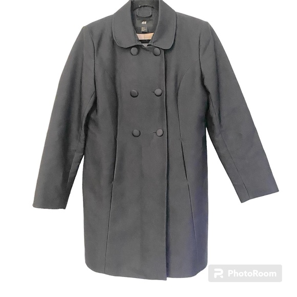 H&M Navy Blue Double breasted coat - Picture 1 of 11